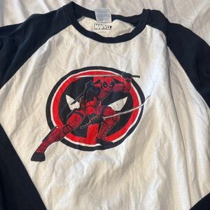 Marvel Deadpool Graphic Raglan Tee - Red, Black, White